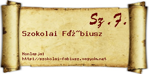 Szokolai Fábiusz névjegykártya